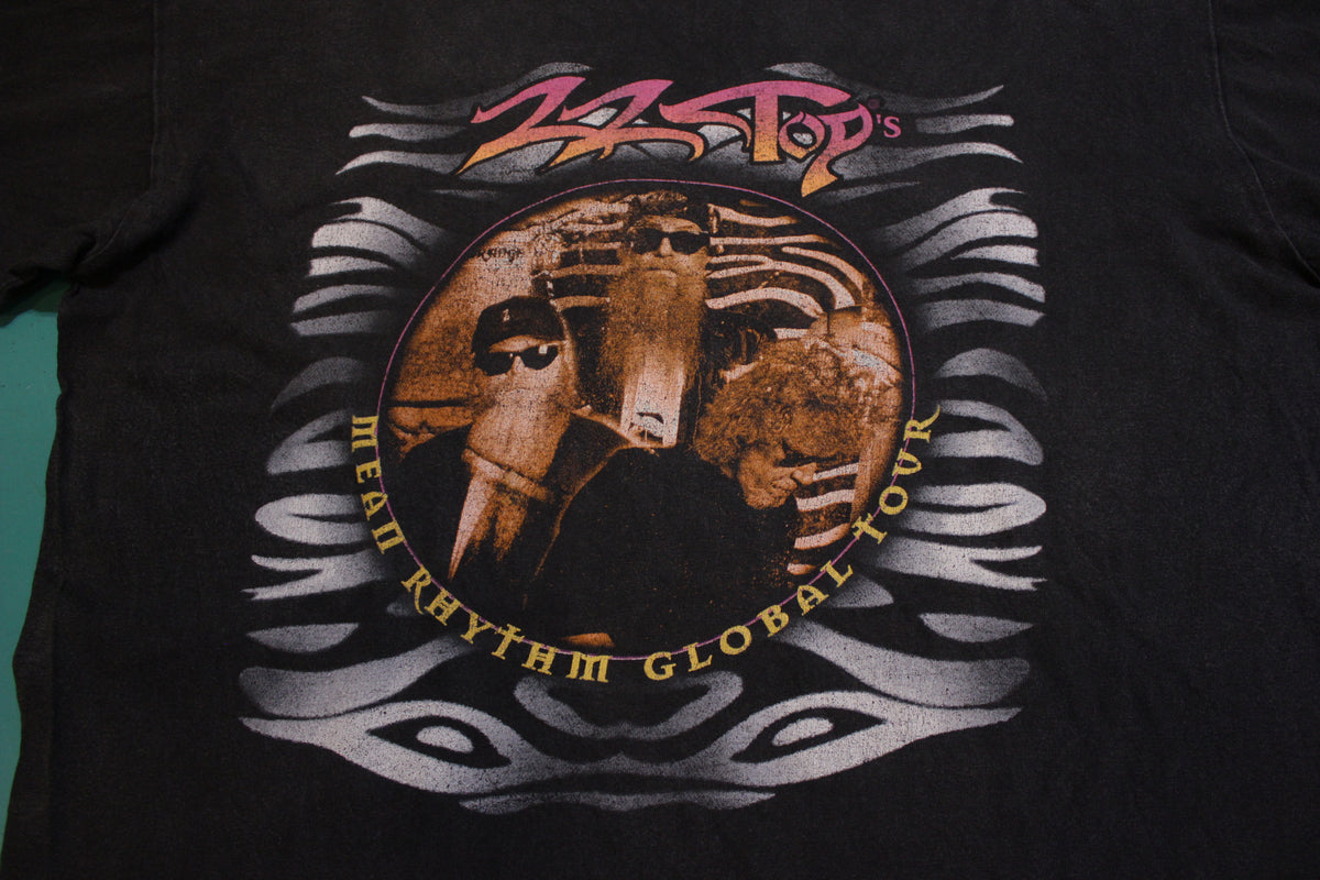 ZZ Top's 1997 Mean Rhythm Global Tour 90's T-shirt Included Cities and Dates