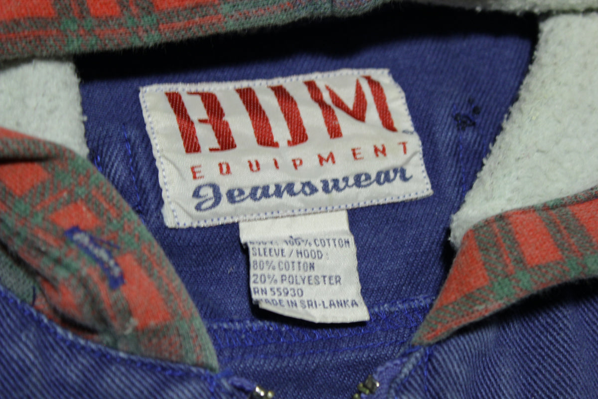 BUM Equipment Vintage 90's Flannel Hoodie 1993 Jean Jacket