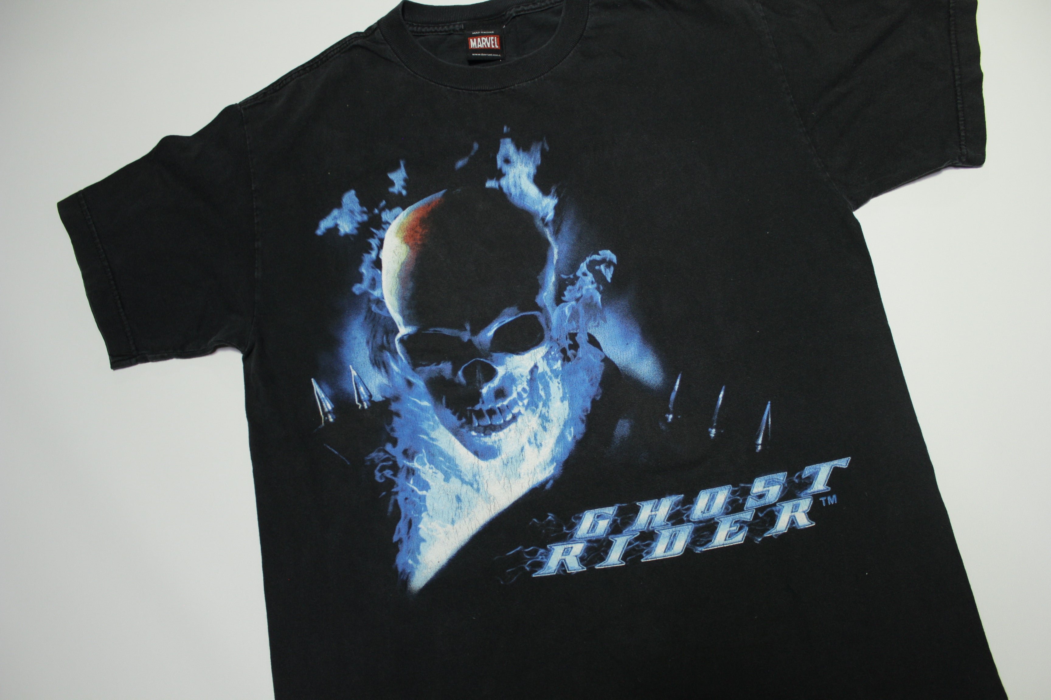 Ghost Rider Marvel Mad Engine Y2K Vintage 2000's Super Hero T