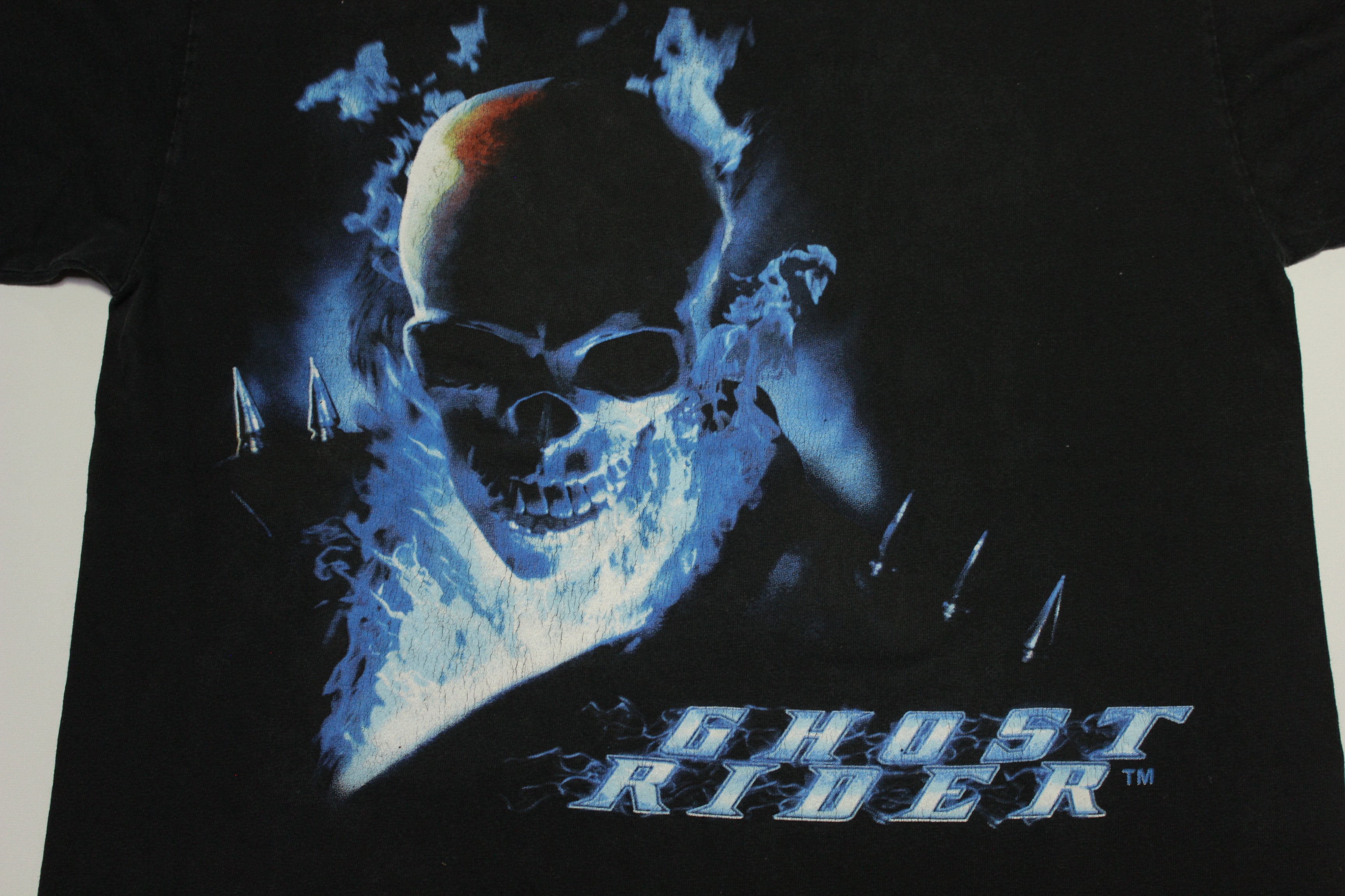 Ghost Rider Marvel Mad Engine Y2K Vintage 2000's Super Hero T