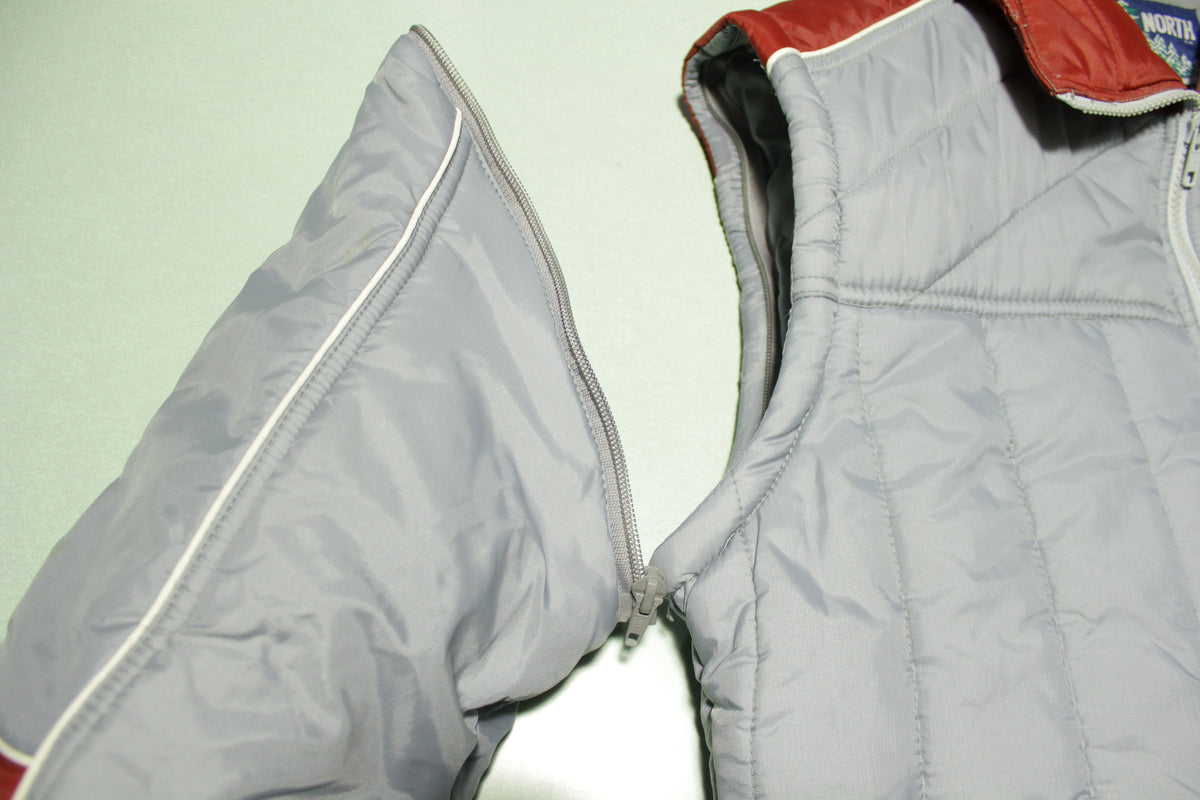 Deep North Vintage 80's Puffer Ski Snow Jacket Vest w/ Removable Sleeves