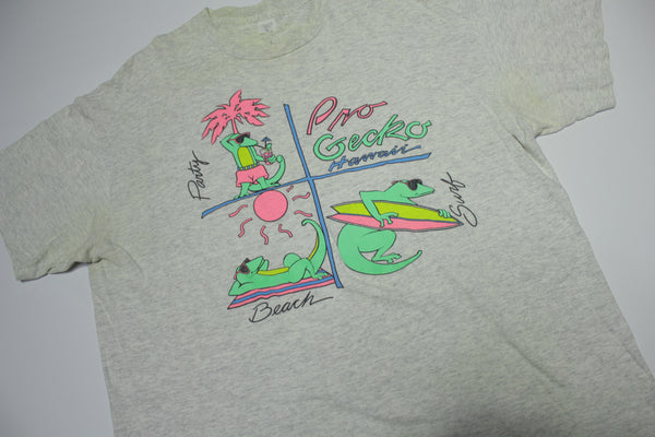 Pro Gecko Hawaii Beach Party Vintage 80's Single Stitch T-Shirt