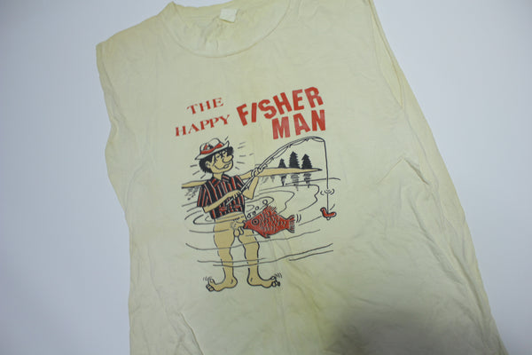 Happy Fisherman Dirty Humor Funny Joke Tee Vintage 80's Single Stitch Blow Job BJ T-Shirt