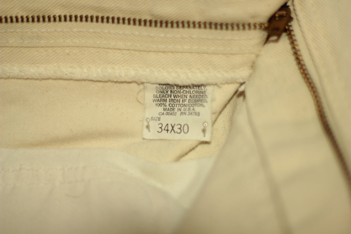 White Lee Jeans 1980's Made In USA 34 Waist.