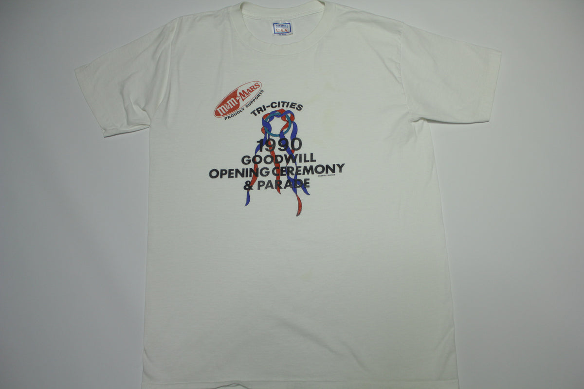 M&M Mars Tri-Cities Vintage 1990 Goodwill Opening Ceremony T-Shirt