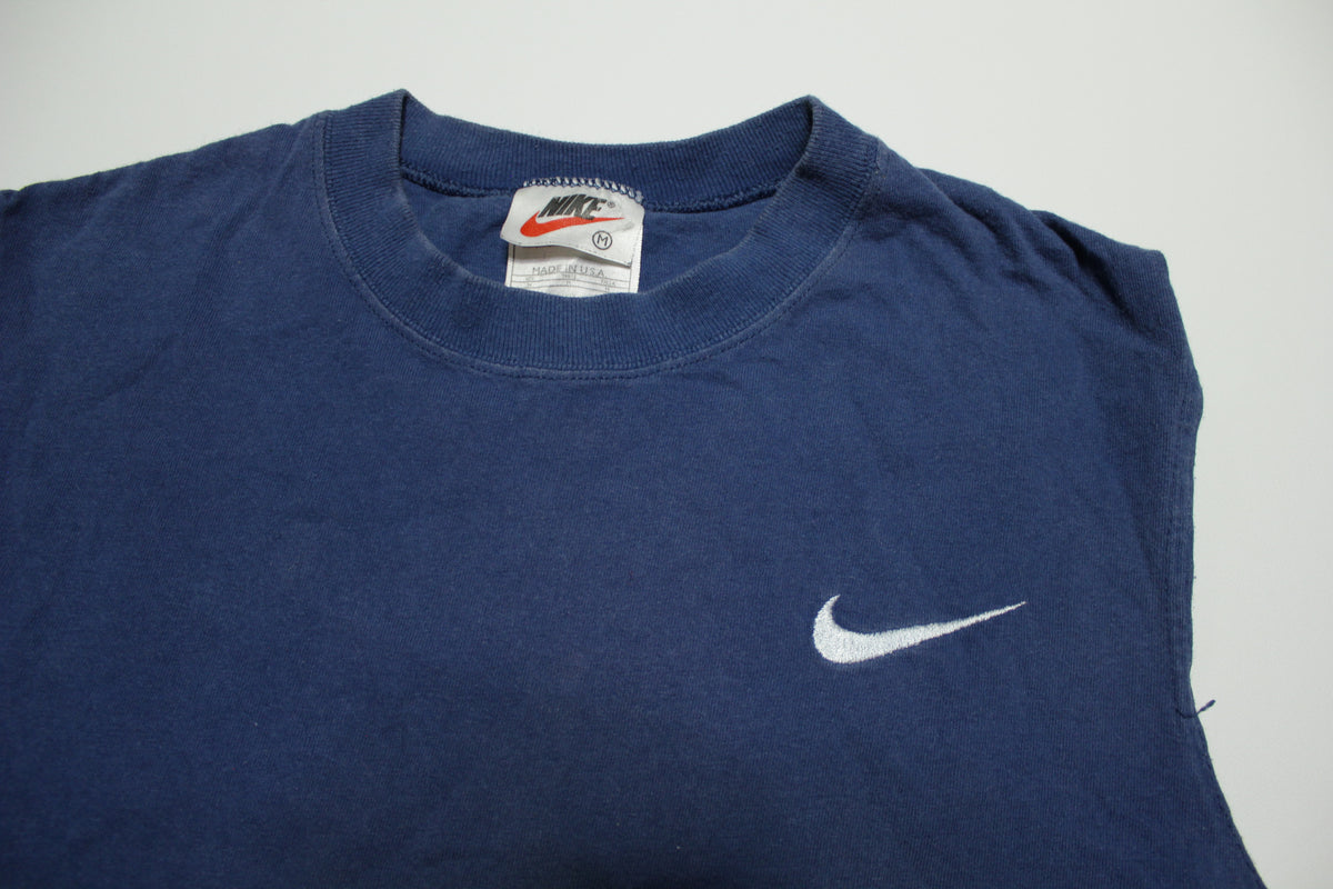 Nike Vintage 90's Made in USA Embroidered Swoosh Muscle Tank Top Gym T-Shirt