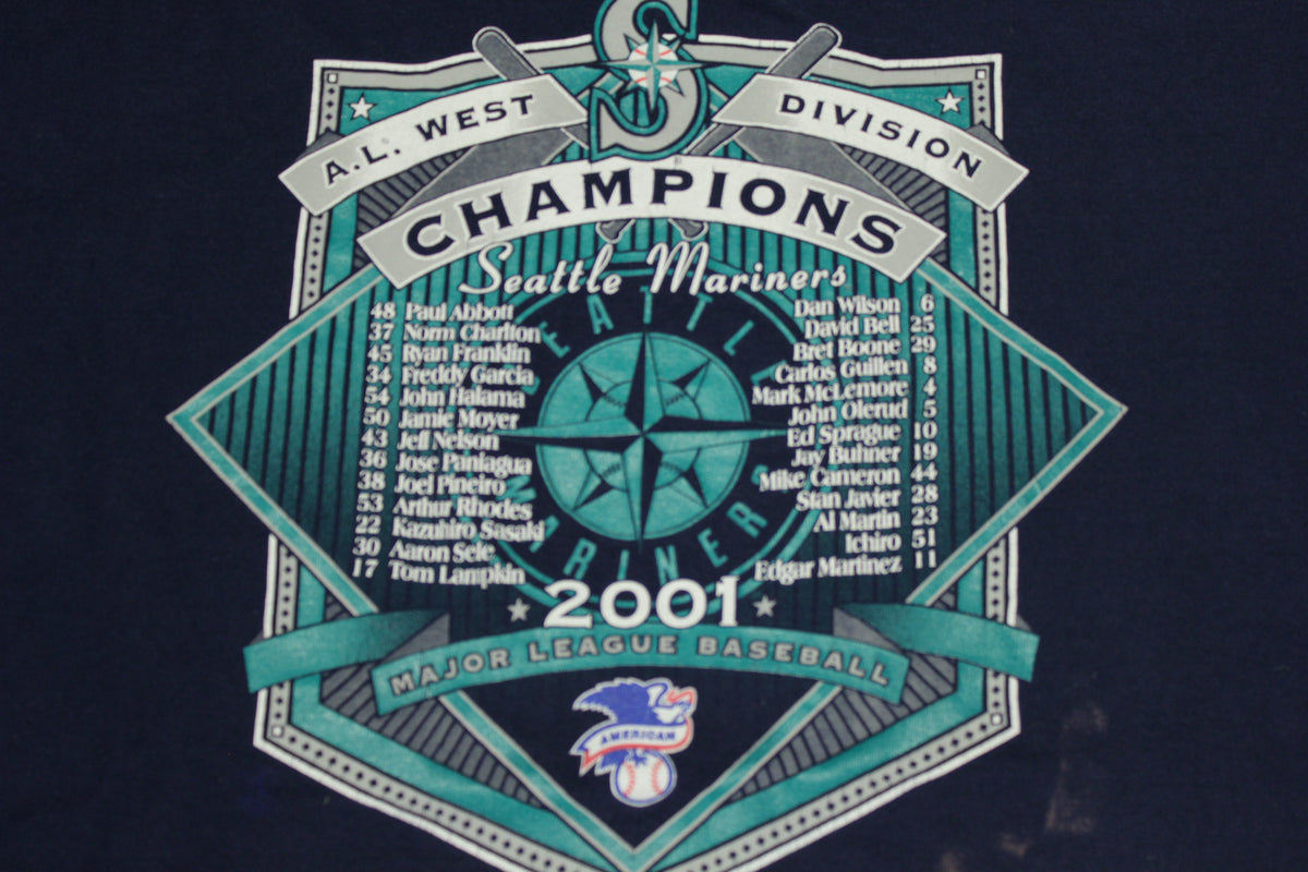 Seattle Mariners 2001 West Division Champs Vintage FOTL T-Shirt