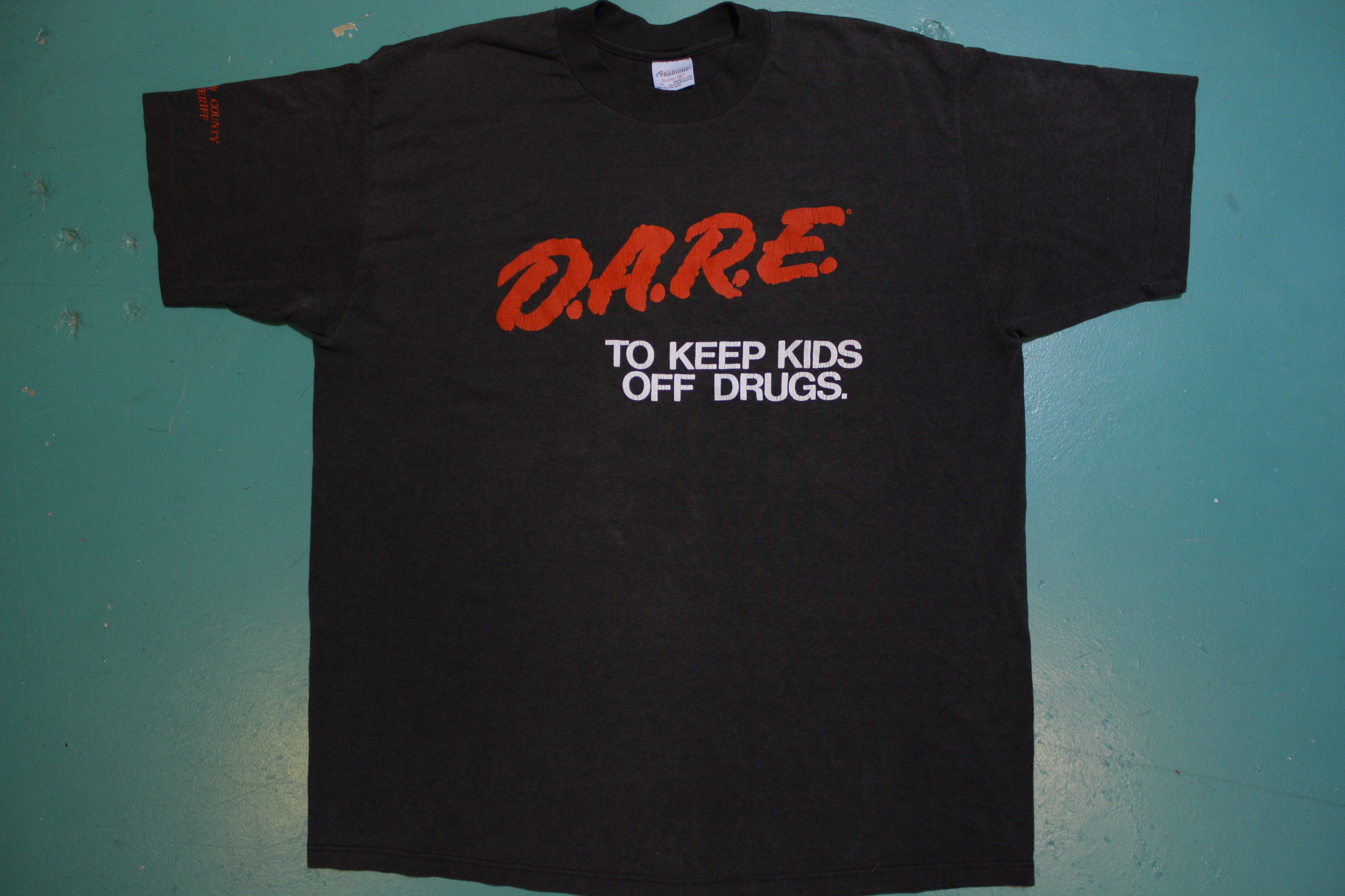 Vintage DARE Napa Valley To Keep Kids Off Drugs Soft Black Tee Shirt, Size shops Small