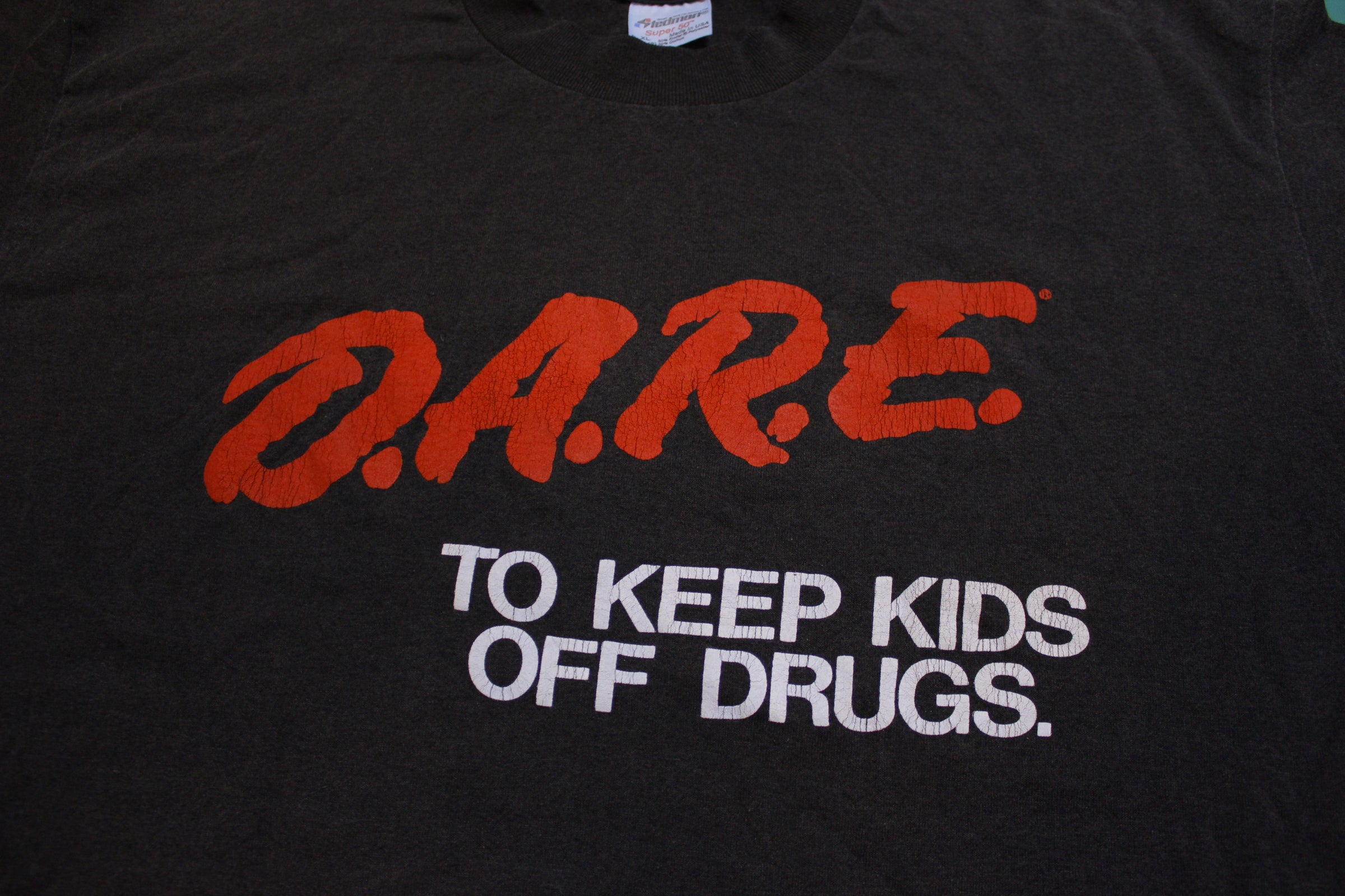 Changes Dare D.A.R.E Distressed Keeping Kids Off Drugs 80s Style Retro T Shirt 30-19 - 3XL