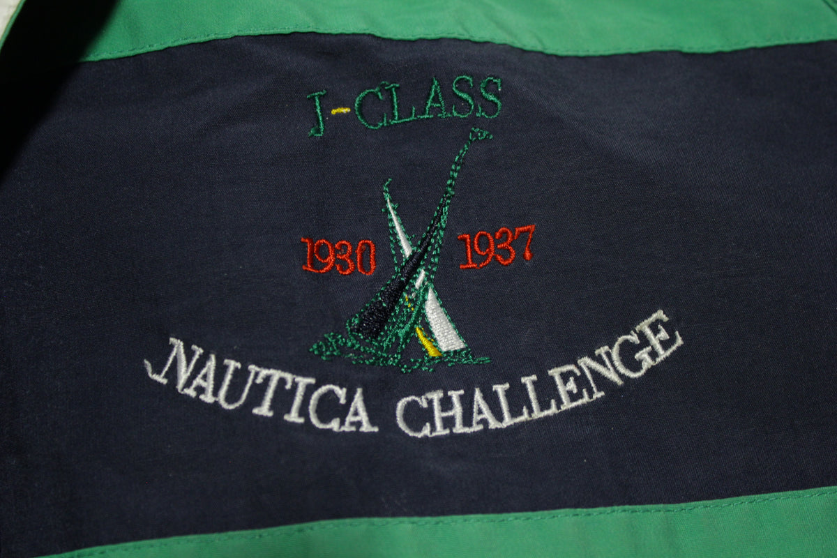 Nautica Challenge J-Crew Vintage 90's Color Block Striped Windbreaker Jacket