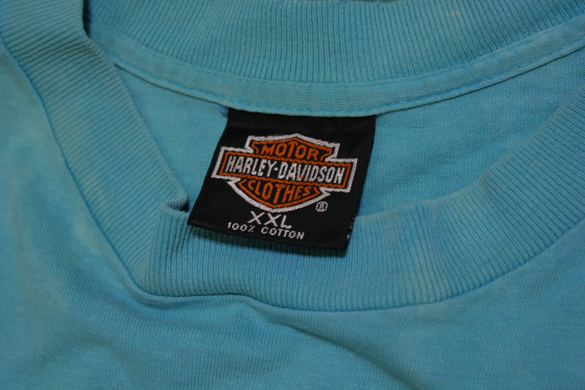 Harley Davidson Motorcycles 1990 Vintage Tye Dye Single Stitch T-shirt