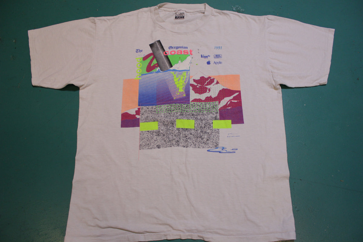 Apple Computer Bud Light Oregonian Coast 1991 Vintage Single Stitch Relay T-Shirt