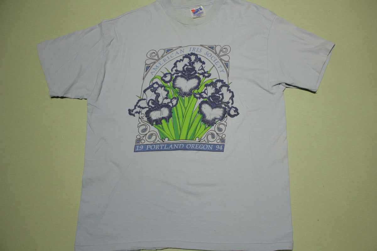 American Iris Society Portland Oregon 1994 Vintage Flower T--Shirt