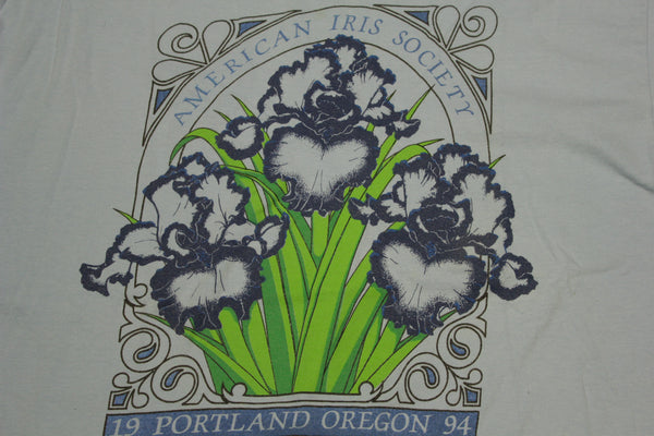 American Iris Society Portland Oregon 1994 Vintage Flower T--Shirt