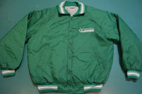 Senske Lawn & Tree Care Deadstock Vintage 80's Green Satin Quilt Lined Jacket