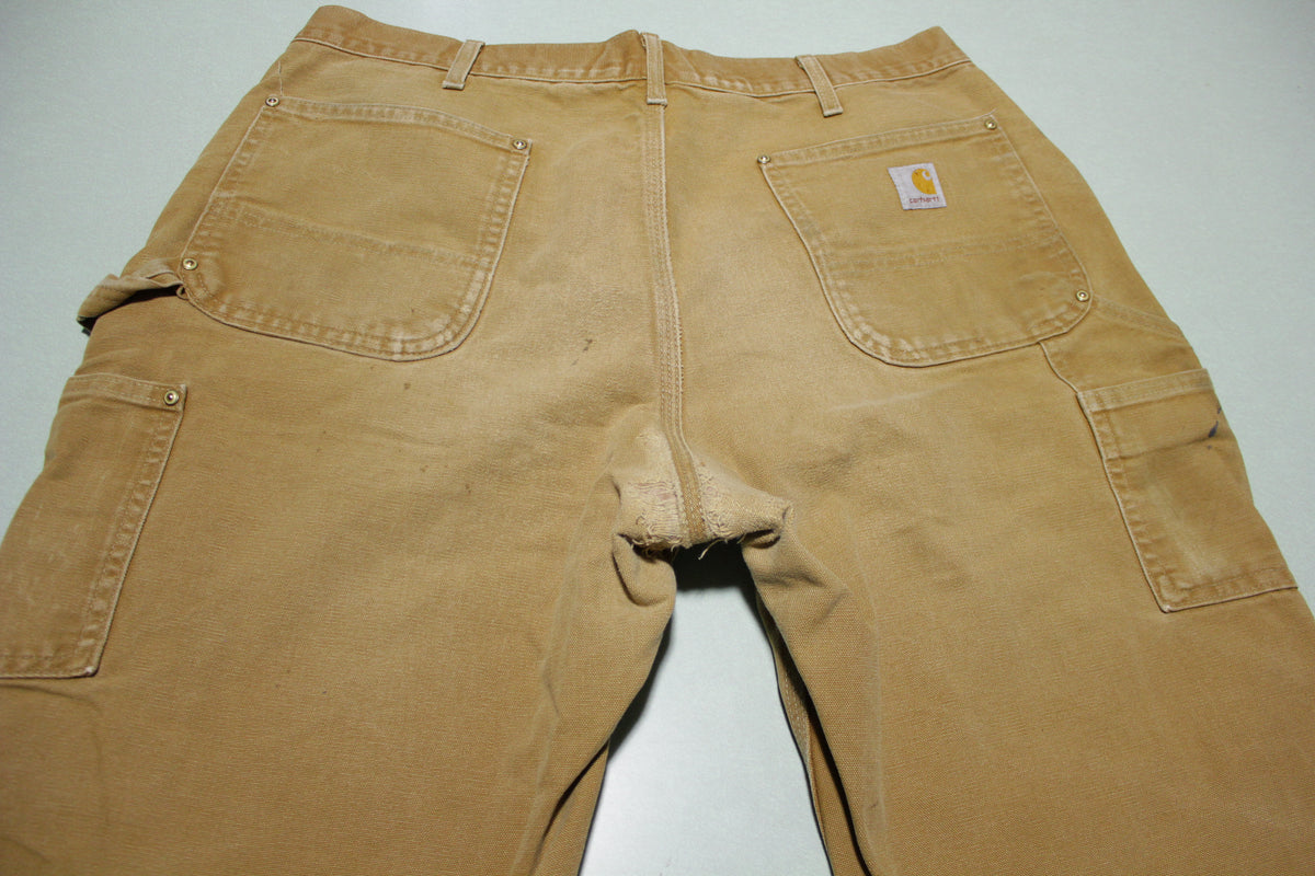 Carhartt B01 BRN Washed Duck Work Double Knee Front USA Pants