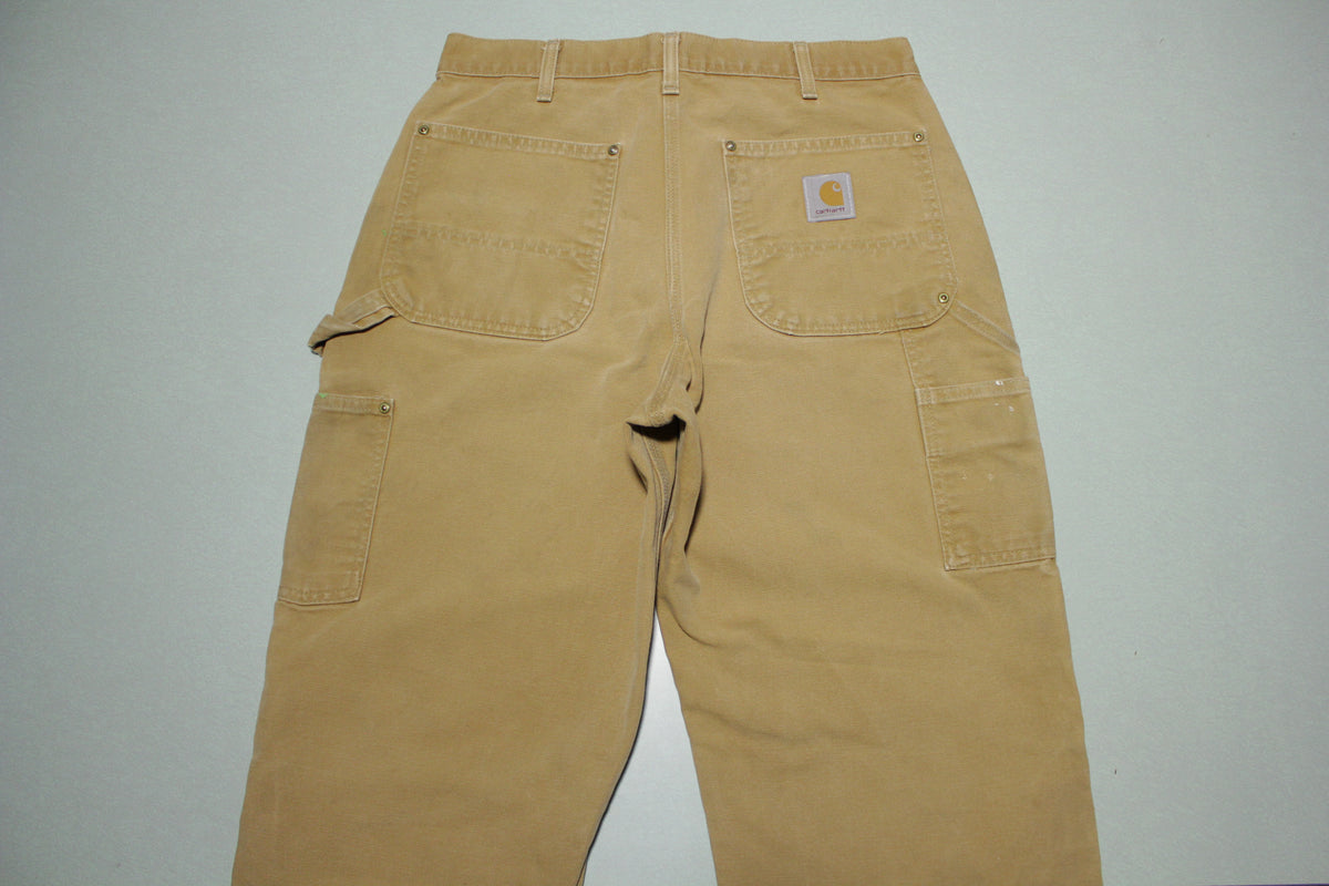 Carhartt B01 BRN Double Knee Washed Duck Work Pants Heavily Distressed USA Made