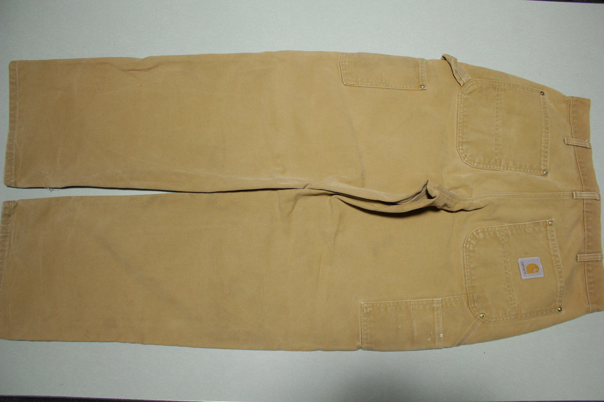 Carhartt B01 BRN Double Knee Washed Duck Work Pants Heavily Distressed USA Made