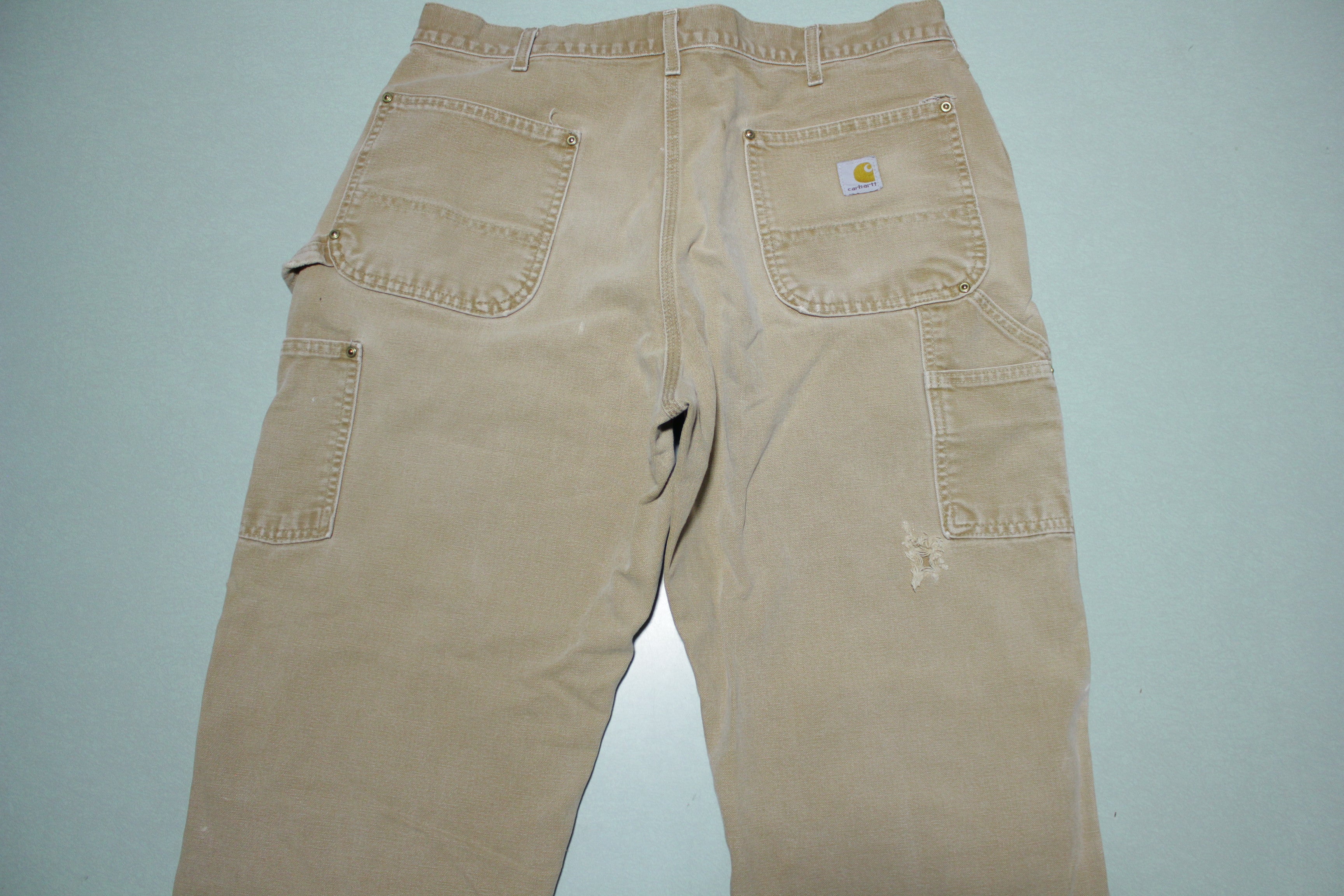 パンツ Carhartt double knee B01-BRN made in USA Carhartt B01-BRN Men's 40x30 Brown Double Knee Loose