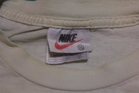 Nike Vintage 90's Flag on White T-Shirt Swoosh Multi Color.