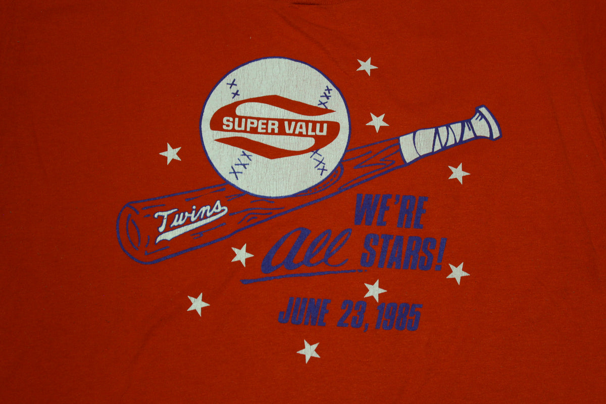 Super Valu Twins Vintage 1985 All Stars 80's Baseball T-Shirt
