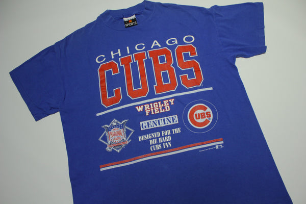 Chicago Cubs Wrigley Field 1991 Vintage 90s Die Hard Fan Single Stitch T-Shirt