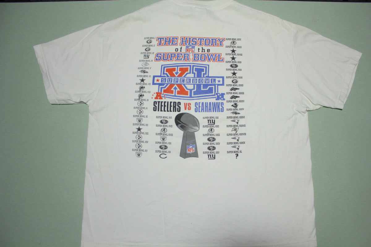 Superbowl History XL 2006 Seahawks Steelers Game Ticket T-Shirt