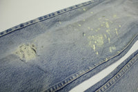 Levis 505 Distressed Vintage 80's Denim Grunge Punk Orange Tab Blue Jeans