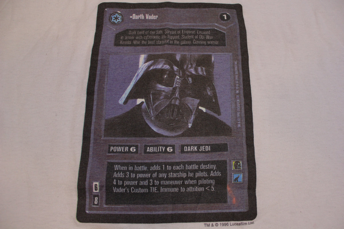 Star Wars CCG Customizable Card Game Darth Vader RARE!! 90's Single Stitch T-Shirt 1996