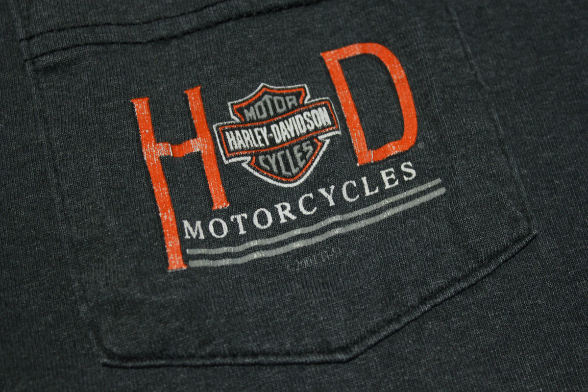 Harley Davidson 2001 Wenatchee Faded Black Single Pocket T-Shirt