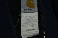Carhartt J149 NVY Thermal Lined Vintage 00's Work Construction Hoodie Sweatshirt