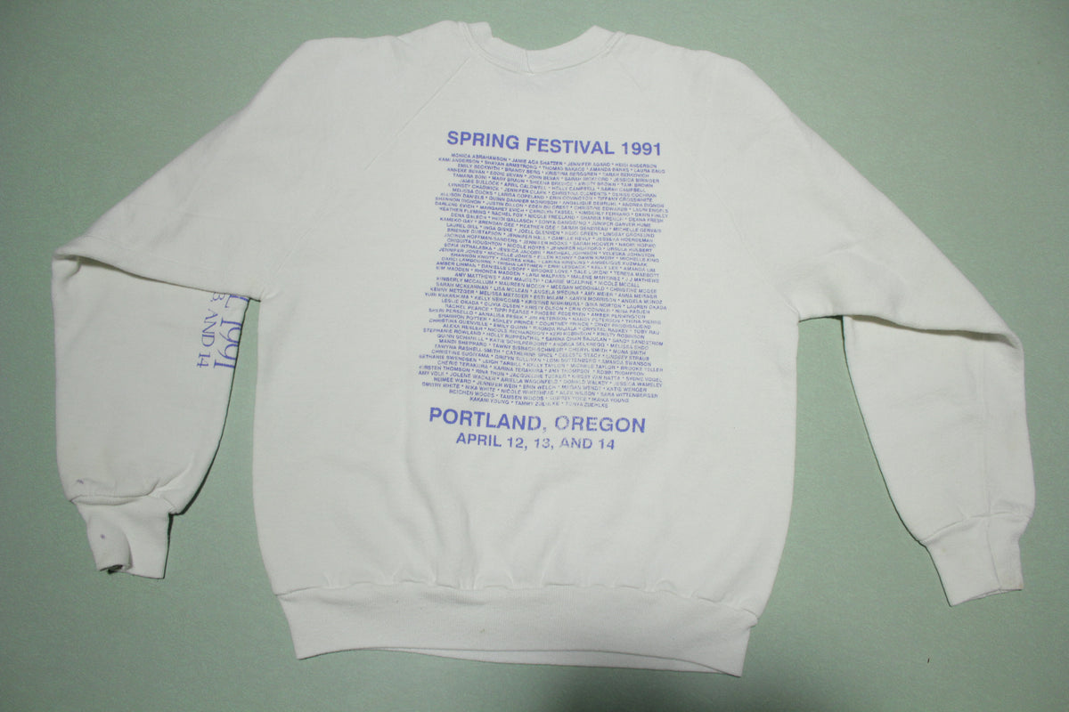 PISC 1991 Spring Festival Portland Oregon Vintage 90's Crewneck Sweatshirt