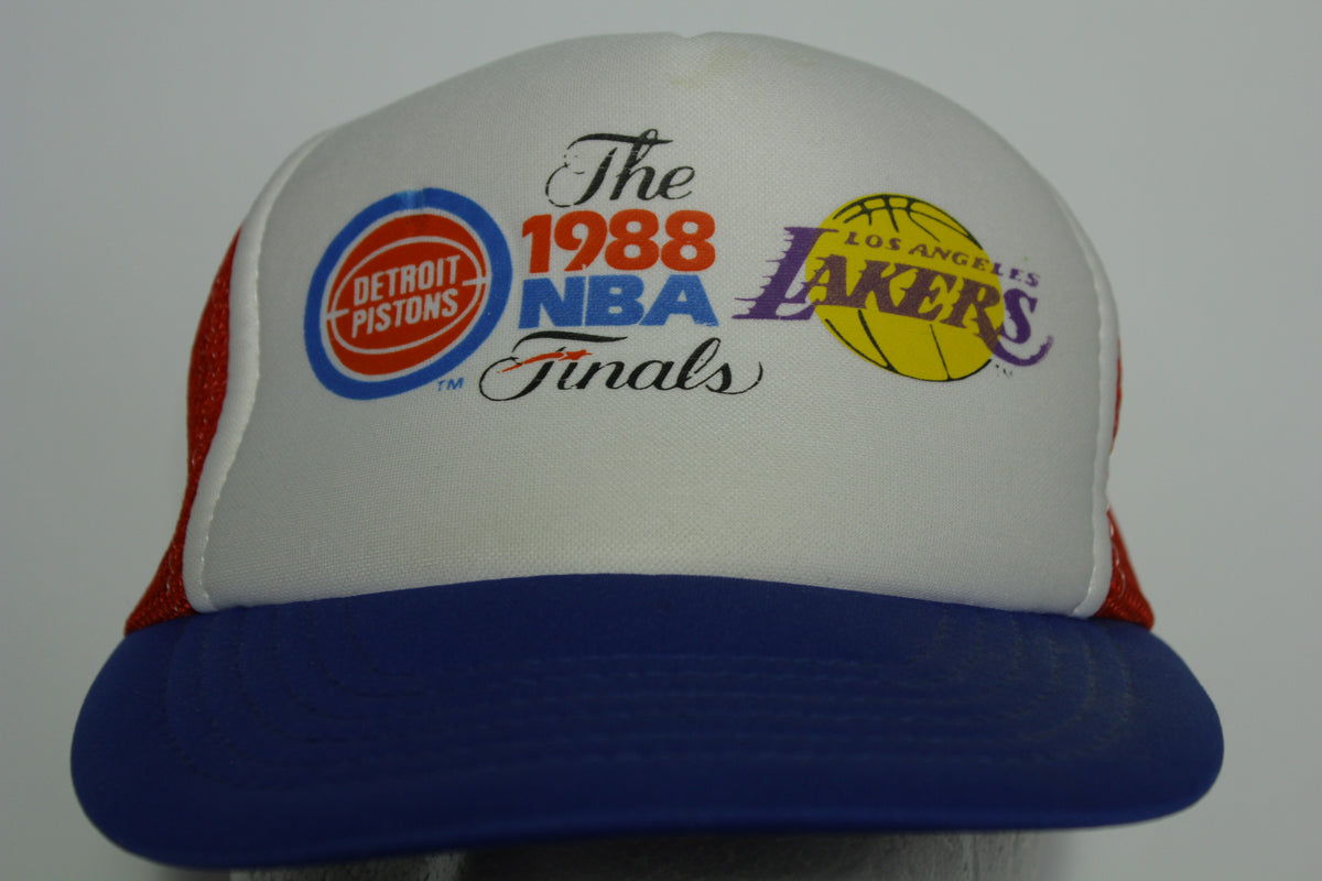Detroit Pistons LA Lakers 1988 NBA Finals Vintage 80's Trucker Snapback Adjustable Hat