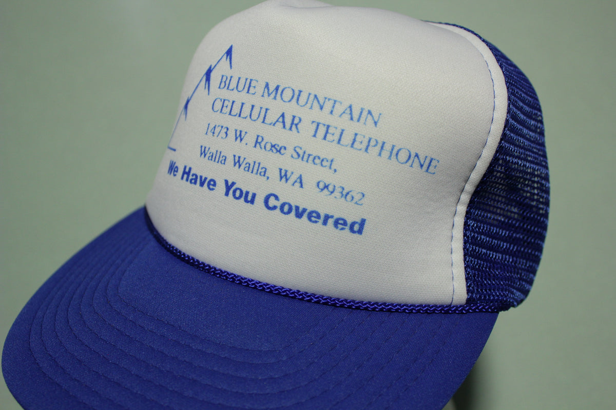 Blue Mountain Cellular Telephone Vintage 80's Adjustable Back Snapback Hat