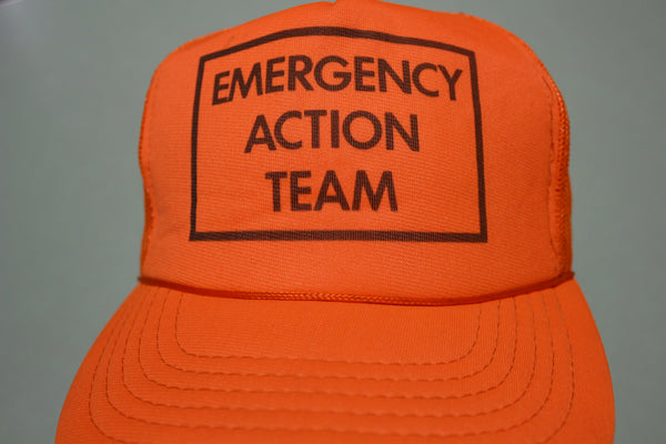 Emergency Action Team Vintage 80's Adjustable Back Snapback Hat