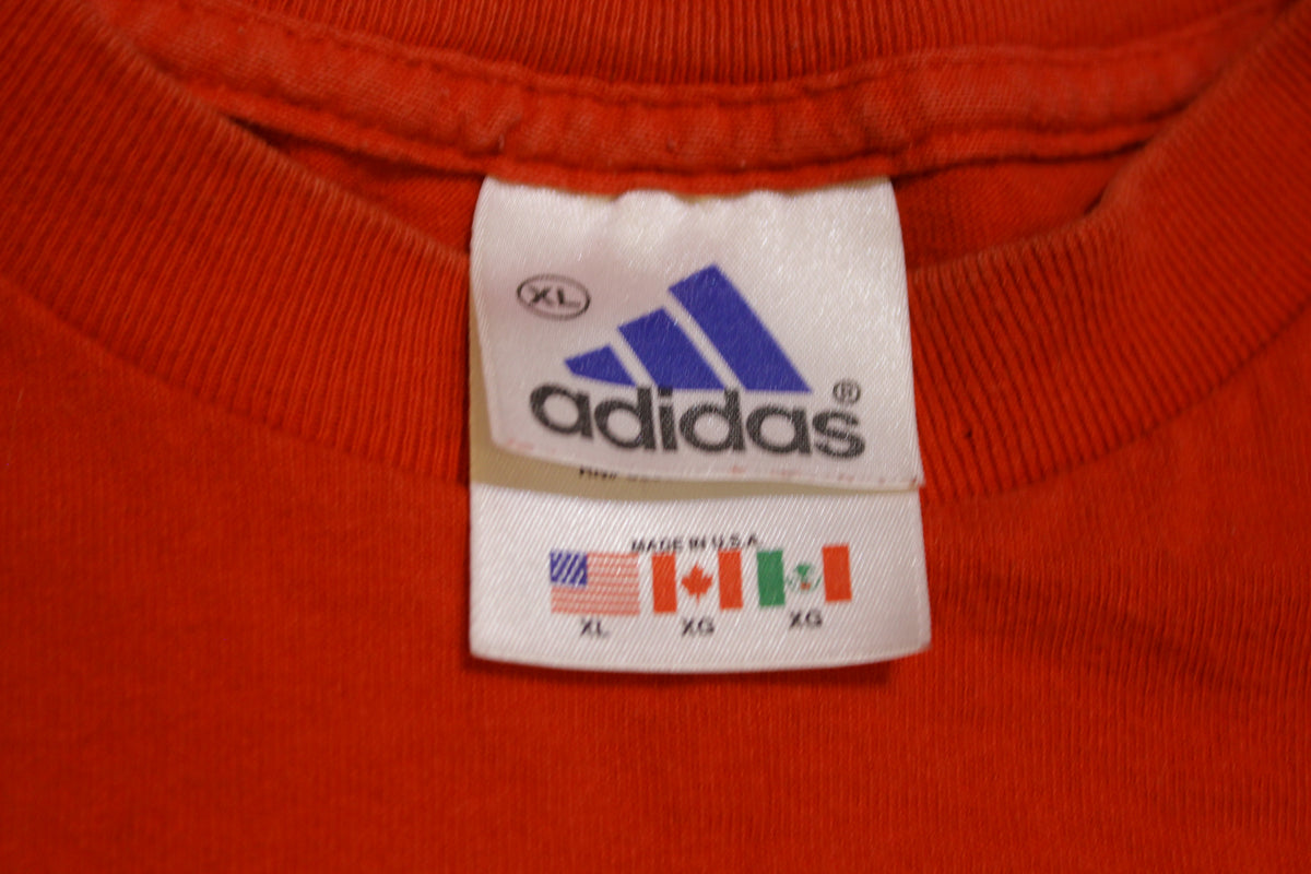 Adidas 90's Made in USA Essential Red Tri-Bar Vintage T-Shirt