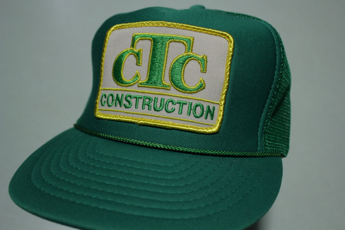 CTC Construction Embroidered Patch Vintage 80's Adjustable Back Snapback Hat
