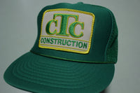 CTC Construction Embroidered Patch Vintage 80's Adjustable Back Snapback Hat