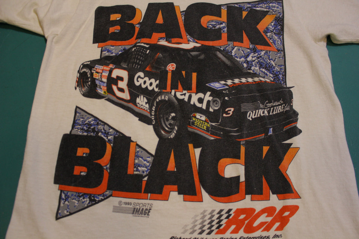 Dale Earnhardt 1993 Back in Black Vintage Goodwrench NASCAR Single Stitch T-Shirt