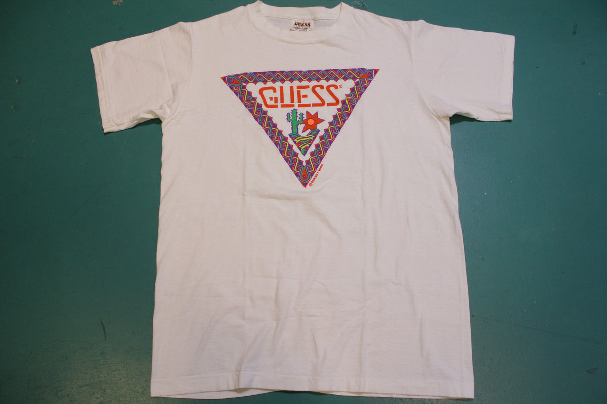 Guess Georges Marciano Made in USA 1989 Vintage Single Stitch Santa Fe T-Shirt