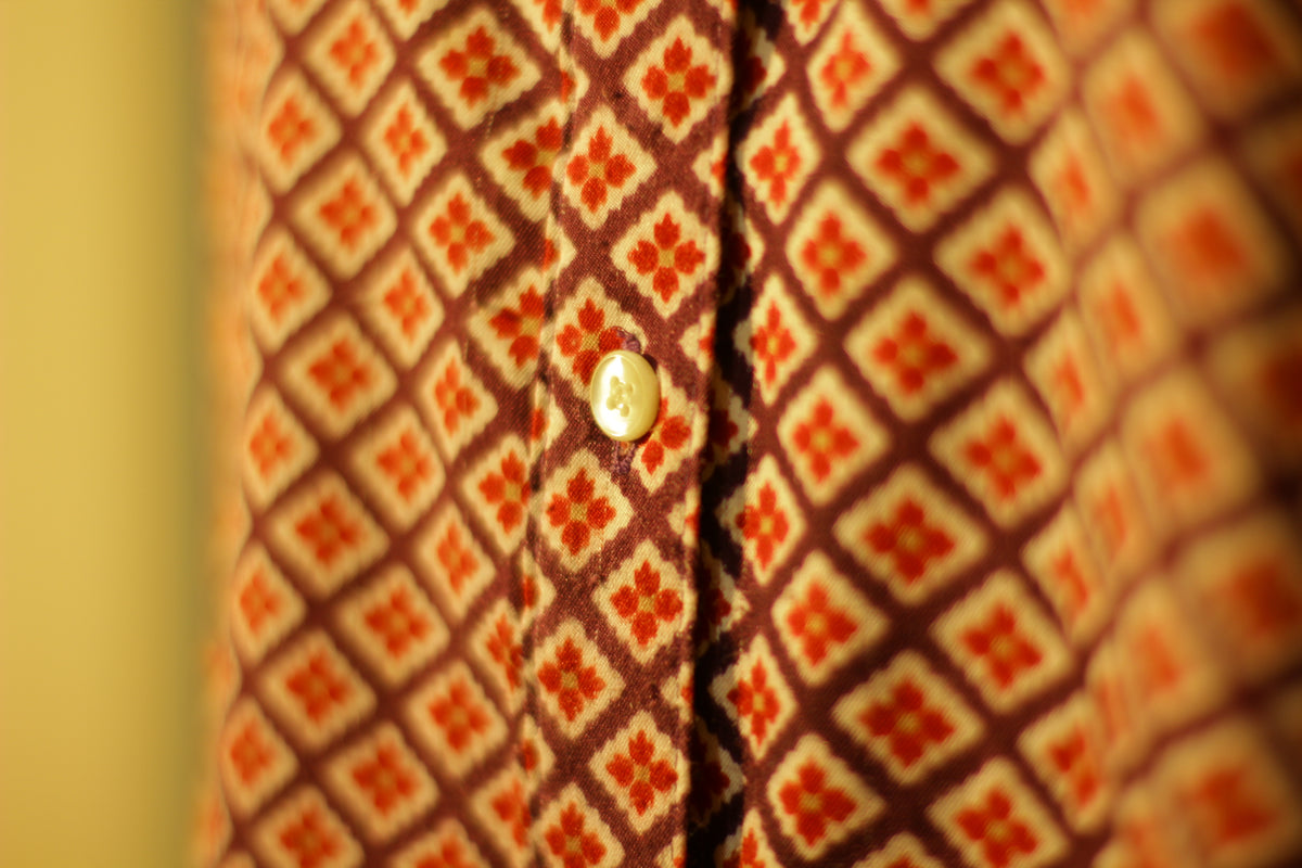 1970's Rare Vintage Levi Strauss Floral Button Up Western Long Sleeve Shirt. Levis Big E