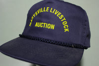 Marysville Livestock Auction Vintage 80's Adjustable Back Snapback Hat