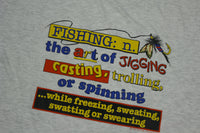 Fishing Art of Jigging Casting Trolling Spinning Vintage 90's Oneita Single Stitch T-Shirt