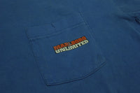 Marlboro Unlimited Vintage 90's Howling Wolf Moon Cigarette Promo Pocket T-Shirt