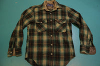 JCPenney Vintage 60's Blue Red Flannel Plaid Shirt Wool Long Sleeve Button Up