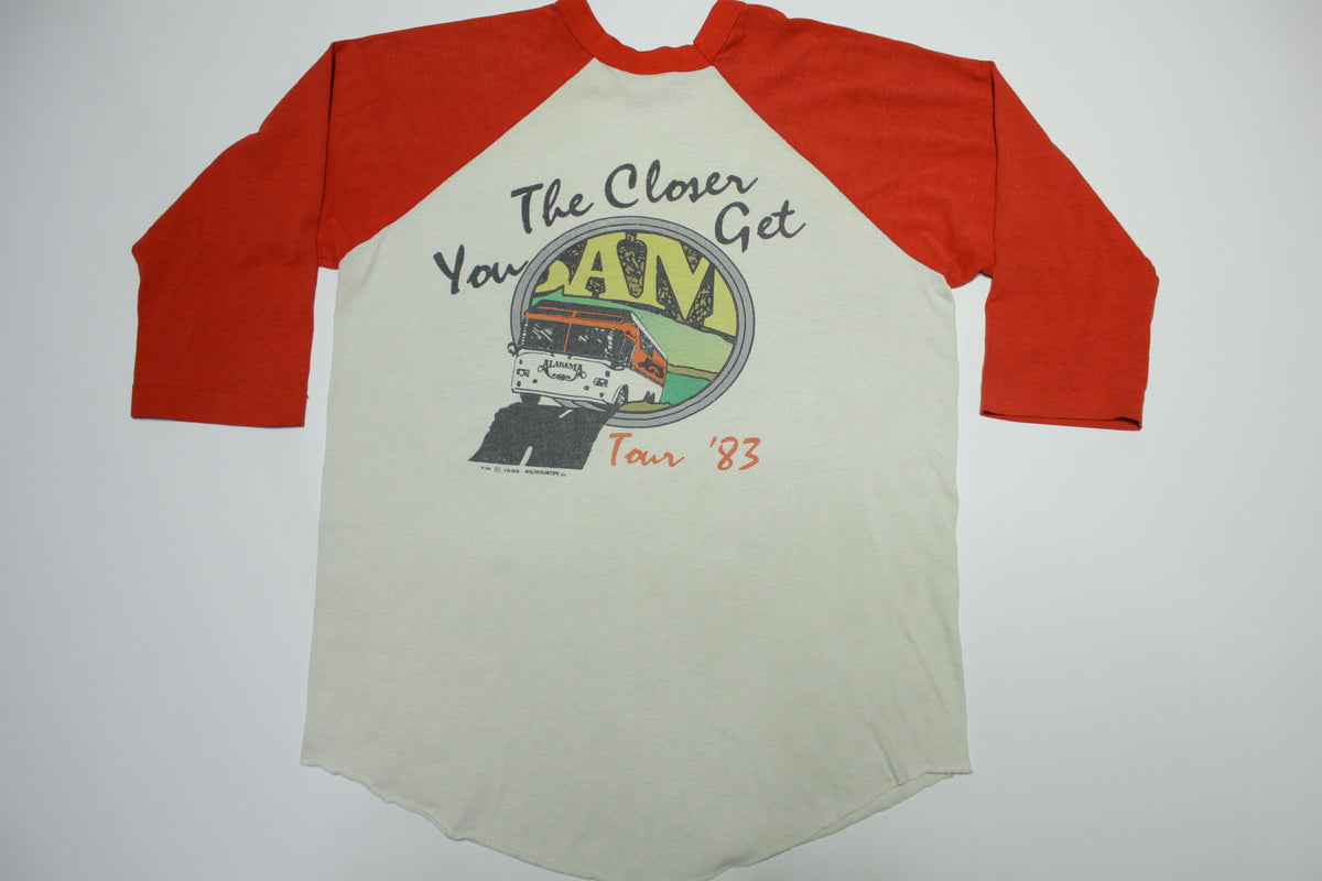Alabama 1983 Closer You Get Vintage 80's 3/4 Raglan Sleeve Jersey Tour '83 T-Shirt