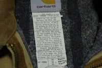 Carhartt J01 BRN Detroit Brown Duck Cotton Blanket Lined Jacket 44 Regular L USA