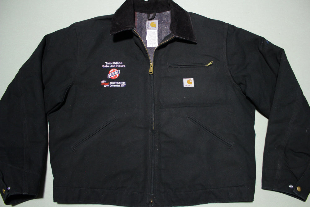Carhartt J01 BLK Detroit Black Duck Cotton Blanket Lined Jacket 48 