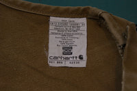 Carhartt R01 BRN Double Knee Front Duck Wash Bib Overalls USA Made 40x29