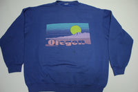 Oregon Coast Giant Sunset Over Ridge Vintage 80's Crewneck Sweatshirt